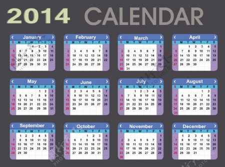 详细的2014日历