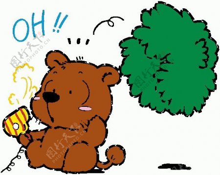 位图卡通动物小熊可爱卡通文字免费素材