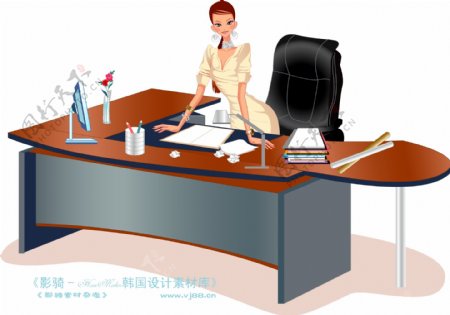 办公女郎商务女性女人卡通人物矢量素材矢量图片HanMaker韩国设计素材库