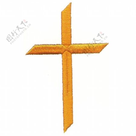 绣花色彩黄色图标十字架免费素材