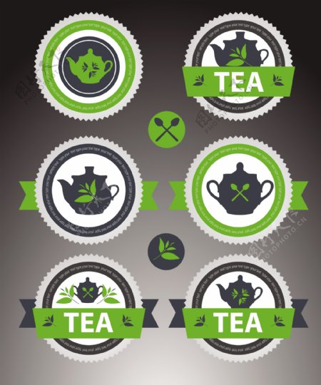 新鲜的茶叶标签矢量素材