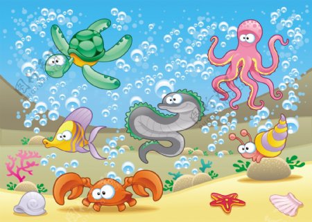 04的海洋动物矢量卡通