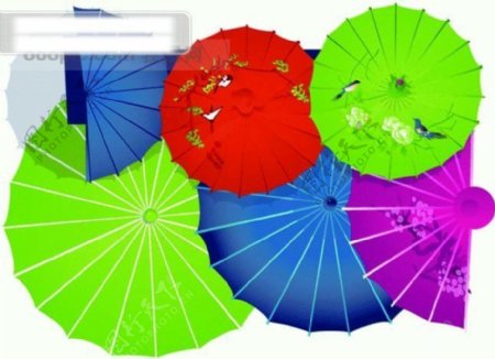 中国纸伞矢量素材伞矢量图传统图案矢量素材