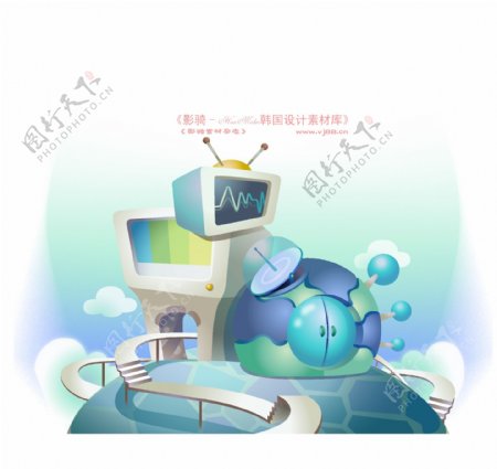 卡通风景儿童梦幻场景动画片HanMaker韩国设计素材库