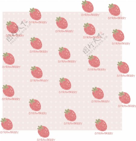 矢量水果草莓连续平铺背景