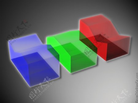 高清2D彩色立体不规则形状桌面背景图片