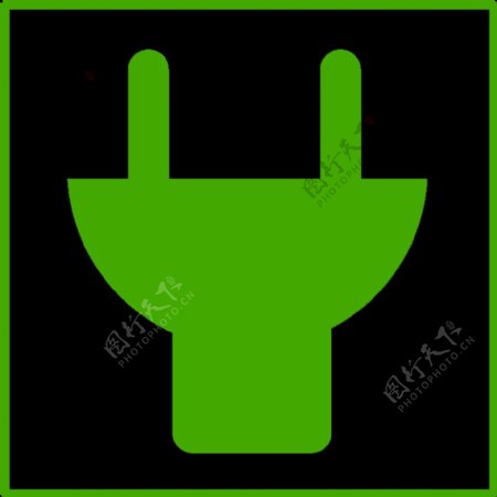 生态绿色插头图标