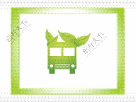 生态绿色标志的公共汽车