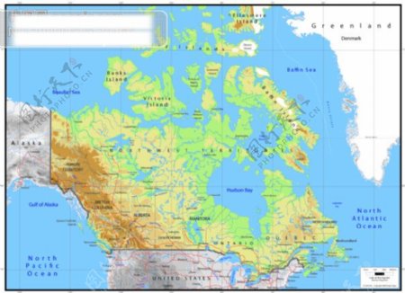 加拿大地图矢量分色地形图