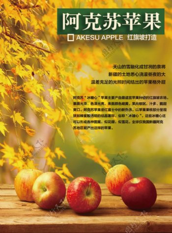 秋天中的苹果海报