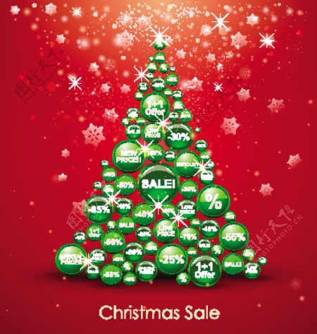 销售打折圣诞树标签图片
