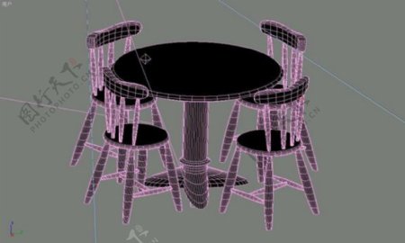 餐桌3d模型家具效果图8