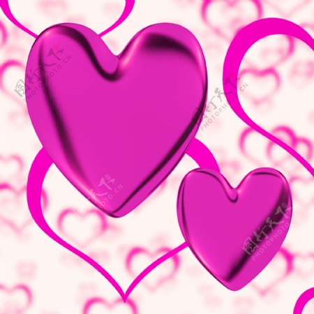 淡紫色的心对心的背景显示的浪漫的爱情和浪漫的感觉
