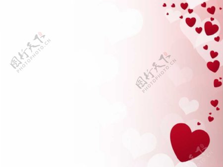 红色心型浪漫爱情PPT模板