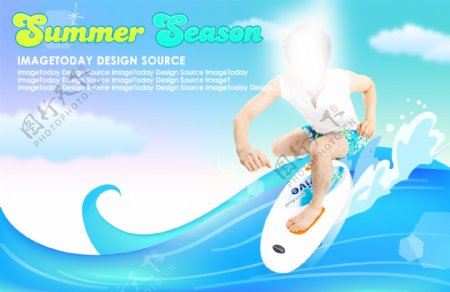 夏季冲浪PSD设计模板
