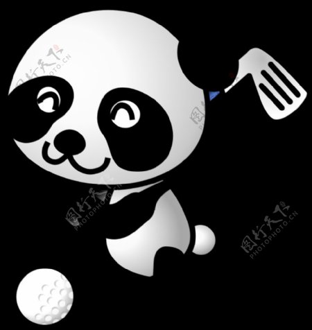 高尔夫的熊猫