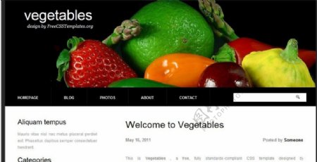 蔬菜黑色网页模板