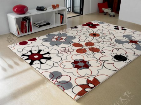 家纺地毯效果图实景图摄影图