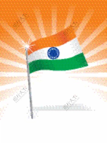 印度国旗在漂亮的背景