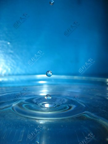 水珠水滴蓝色图片