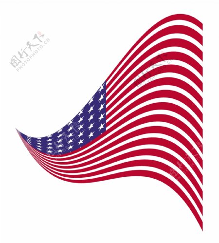 美国国旗的波浪形的设计