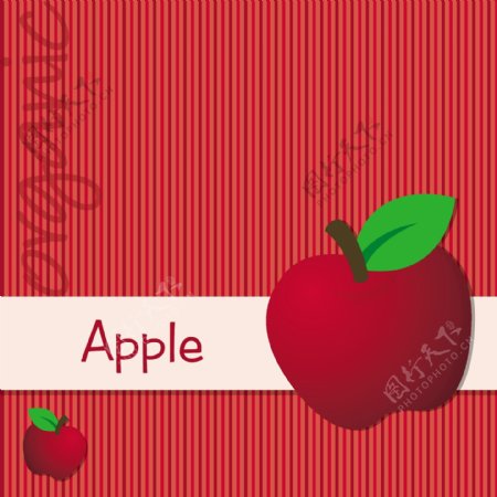 明亮的有机红苹果卡矢量格式