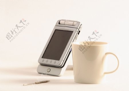手机与咖啡图片