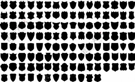 黑色和白色的设计元素矢量14盾系列