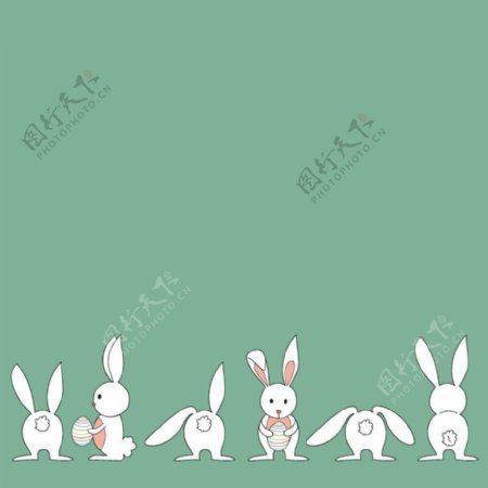 卡通抱彩蛋兔子矢量素材
