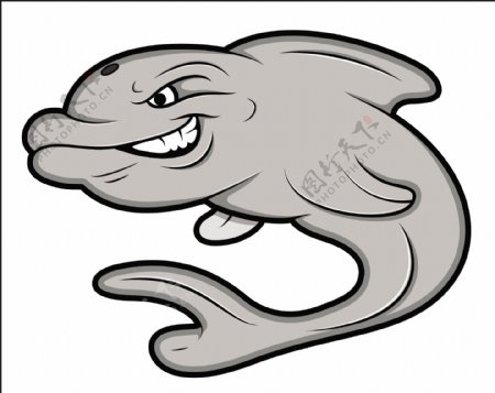 生气的海豚吉祥物的纹身