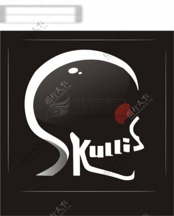 skull头骨字体变形logo设计