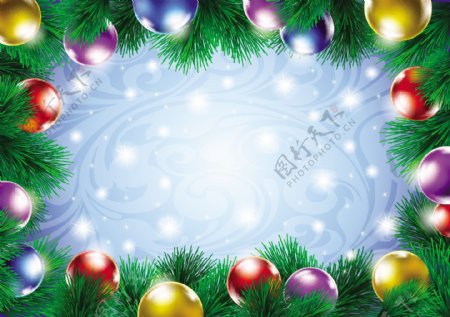 圣诞饰品朦胧光斑背景矢量素材