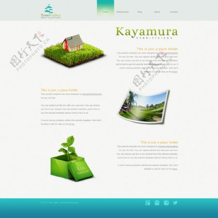 生态环保网页设计模板psd