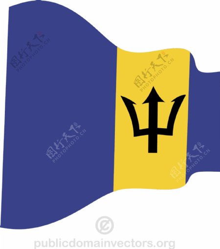 波浪巴巴多斯国旗