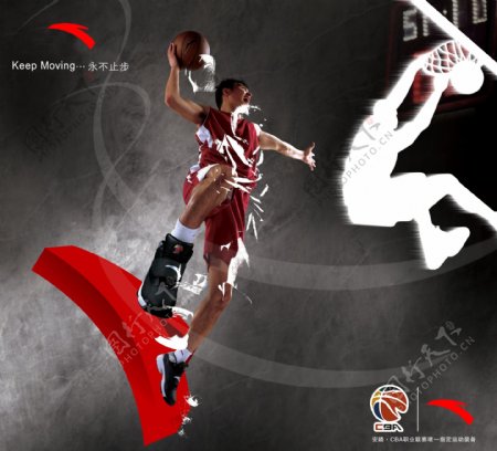 安踏篮球鞋广告图片