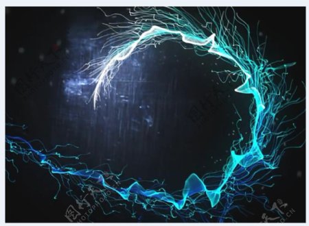 幽灵蓝光粒子运动展示LOGO标志AE模板