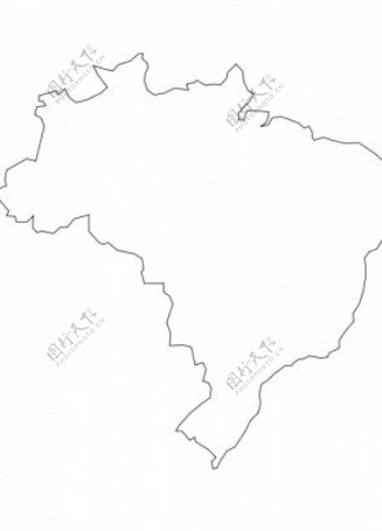 巴西地图的轮廓矢量图像