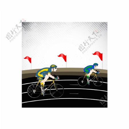 向量的自行车表演比赛赛道的快速循环图