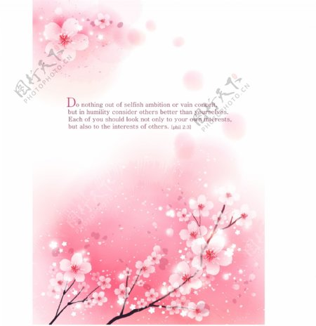 粉色梅花背景素材模板免费下载