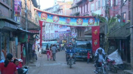 在加德满都街道上的交通尼泊尔5股票的录像