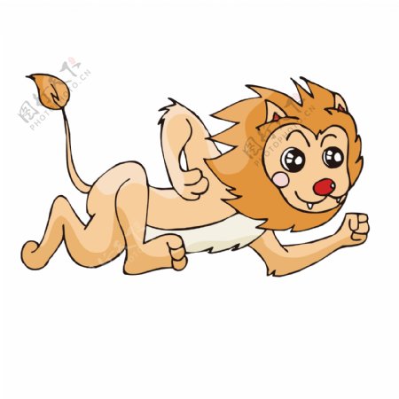 印花矢量图童装可爱卡通卡通动物狮子免费素材