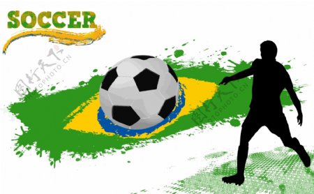 巴西足球喷墨向量
