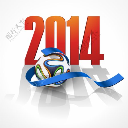 2014巴西足球丝带矢量