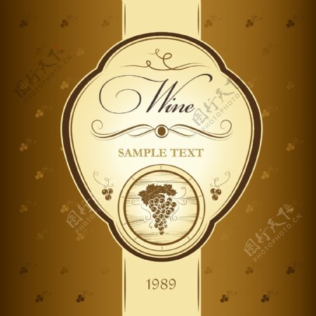 葡萄酒标签素材图片