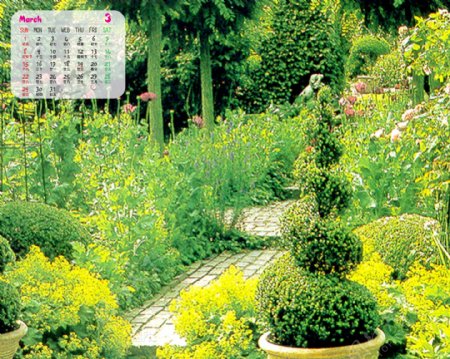 2009年日历模板2009年台历psd模板浪漫时刻秘密花园全套共13张含封面