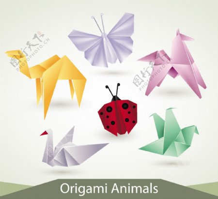 实用的动物折纸矢量素材01