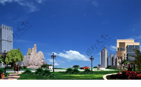 广场绿化环境设计066图片
