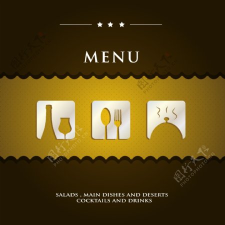 西餐厅菜单模板矢量素材2