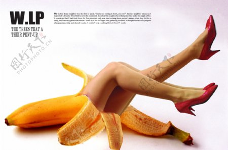 香蕉美腿创意设计图片