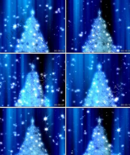 蓝色梦幻圣诞树标清免费下载